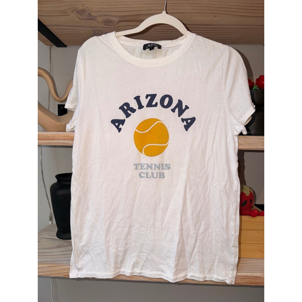 A.P.C. Arizona Tennis Club Graphic T-Shirt White Cotton Size S